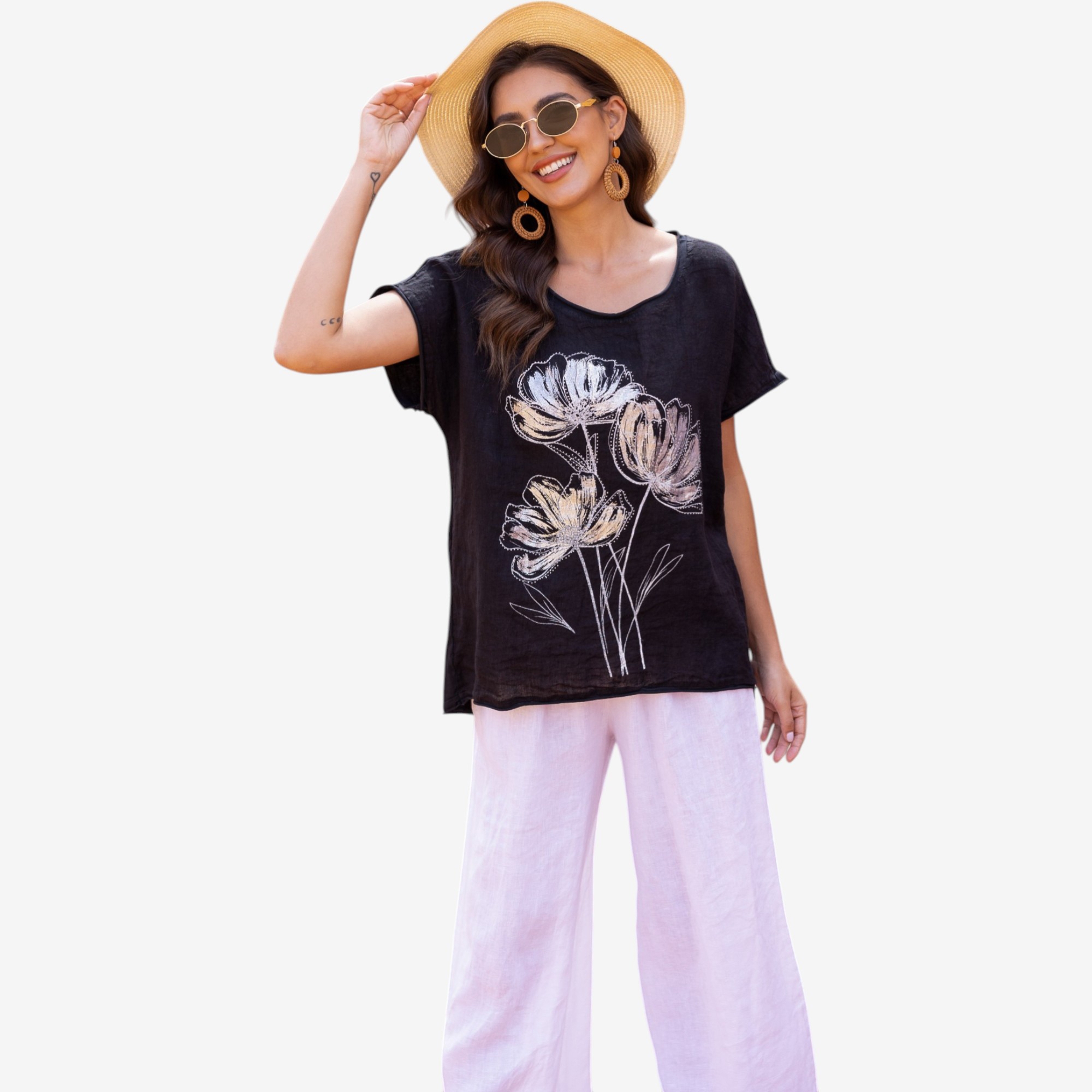 Orange Fashion Village Shining Flower Top - TSC.ca