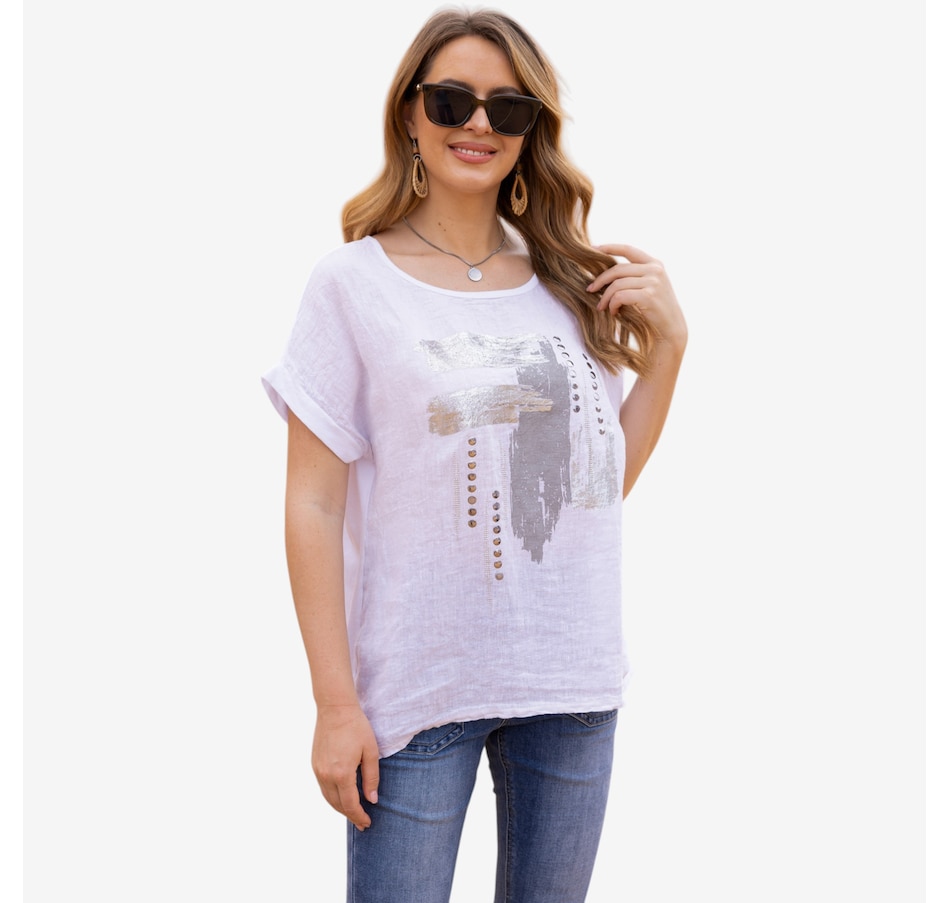 Image 119736_WHT.jpg, Product 119-736 / Price $64.99, Orange Fashion Village Metallic Top from Orange Fashion Village on TSC.ca's Fashion department