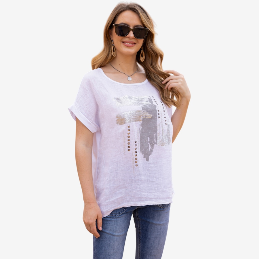Image 119736_WHT.jpg, Product 119-736 / Price $74.88, Orange Fashion Village Metallic Top from Orange Fashion Village on TSC.ca's Fashion department