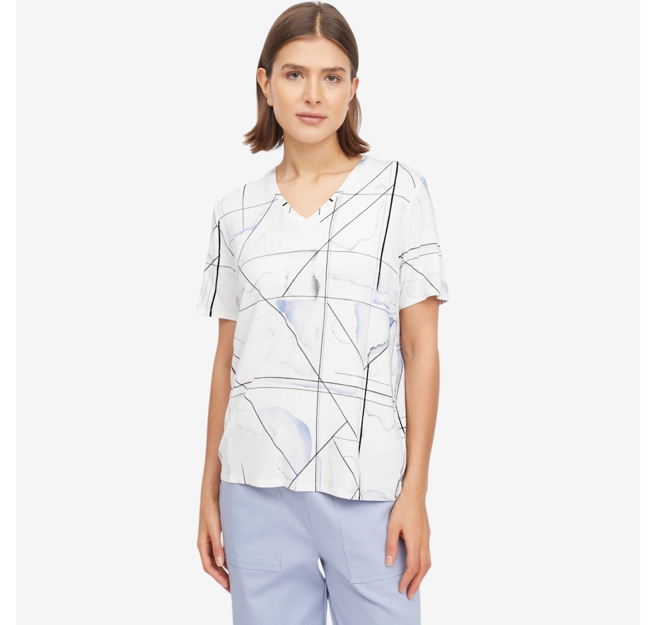 Image 119746_BLCO.jpg, Product 119-746 / Price $59.99, Wynne Style Viscose Span V-Neck Tee from Wynnelayers on TSC.ca's Fashion department