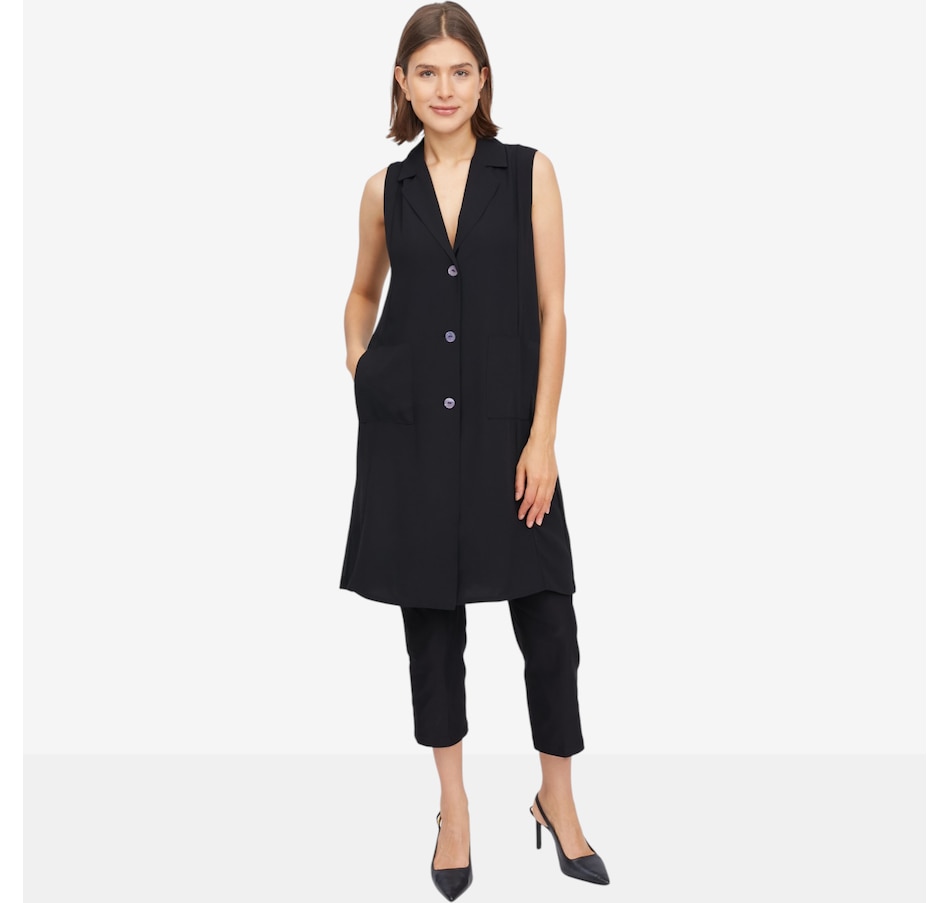 Image 119747_BLK.jpg, Product 119-747 / Price $119.99, Wynne Style Long Chiffon Vest from Wynnelayers on TSC.ca's Fashion department