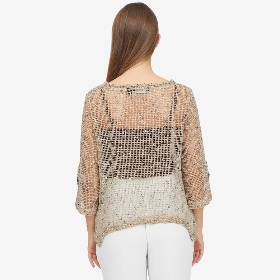 Image 119757_ALTMORE4.jpg, Product 119-757 / Price $59.99, Nina Leonard 3/4 Sleeve Coconut Button Knit Bolero from Nina Leonard on TSC.ca's Fashion department