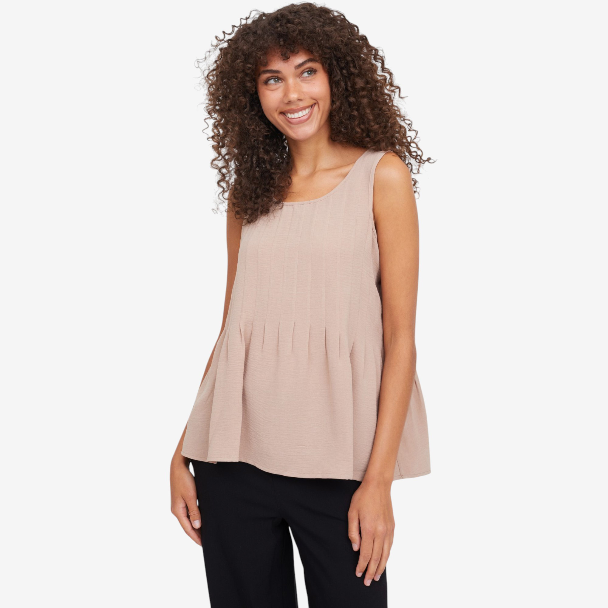 トップス nnn Nina Leonard Sleeveless Textured Wave Pleat and Flare Top - TSC.ca