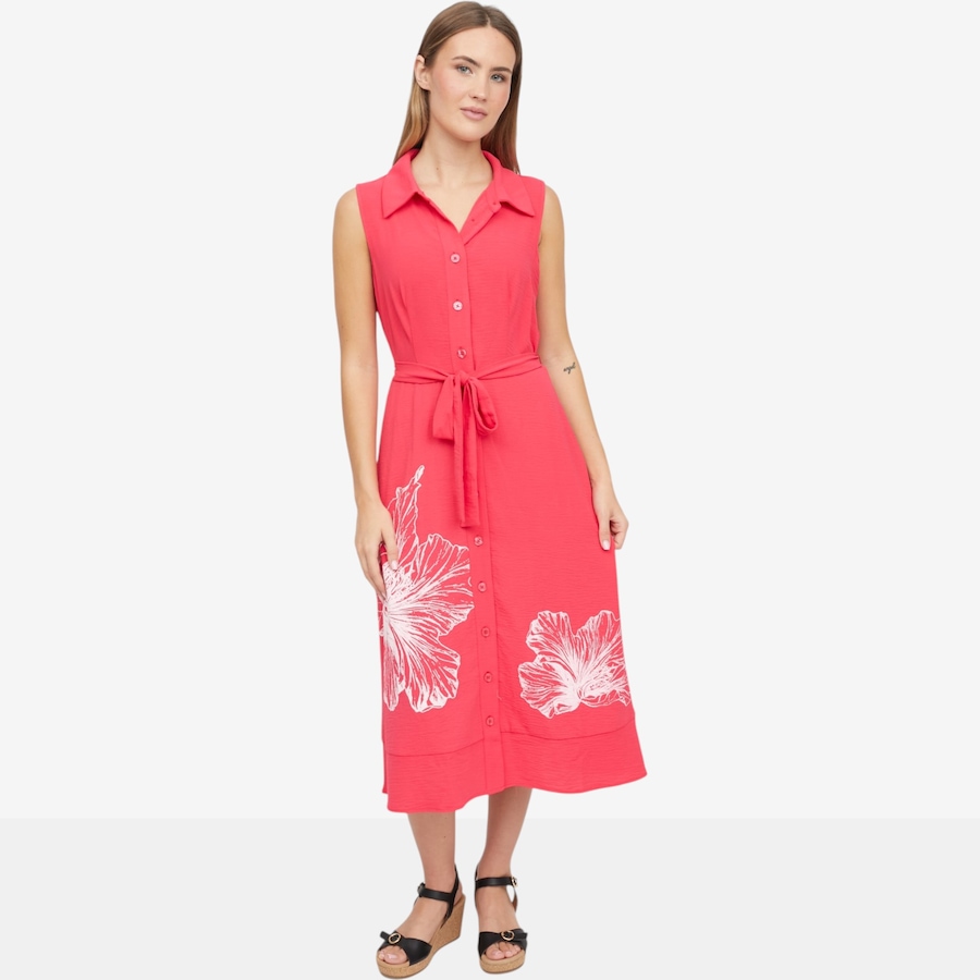 Image 119772_AZA.jpg, Product 119-772 / Price $44.88, Nina Leonard Sleeveless Collared Button Front Dress with Self-Sash from Nina Leonard on TSC.ca's Fashion department