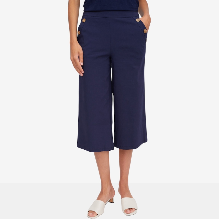Image 119775_NVY.jpg, Product 119-775 / Price $39.88, Nina Leonard Elastic Waist Pull-On Millennium Culotte Pant from Nina Leonard on TSC.ca's Fashion department