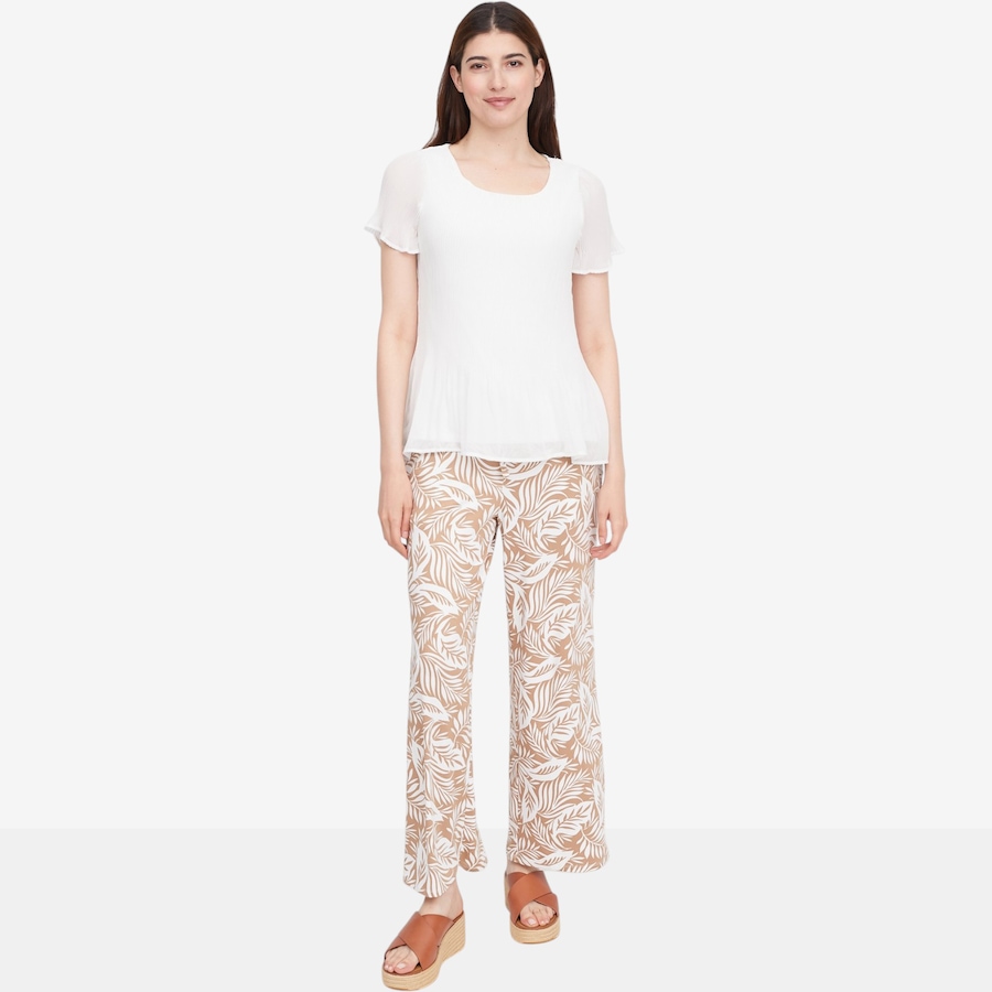 Image 119776_ALTMORE5.jpg, Product 119-776 / Price $29.88, Nina Leonard Scoop Neck Release Pleat Chiffon High Low Top with Short Sleeve from Nina Leonard on TSC.ca's Fashion department