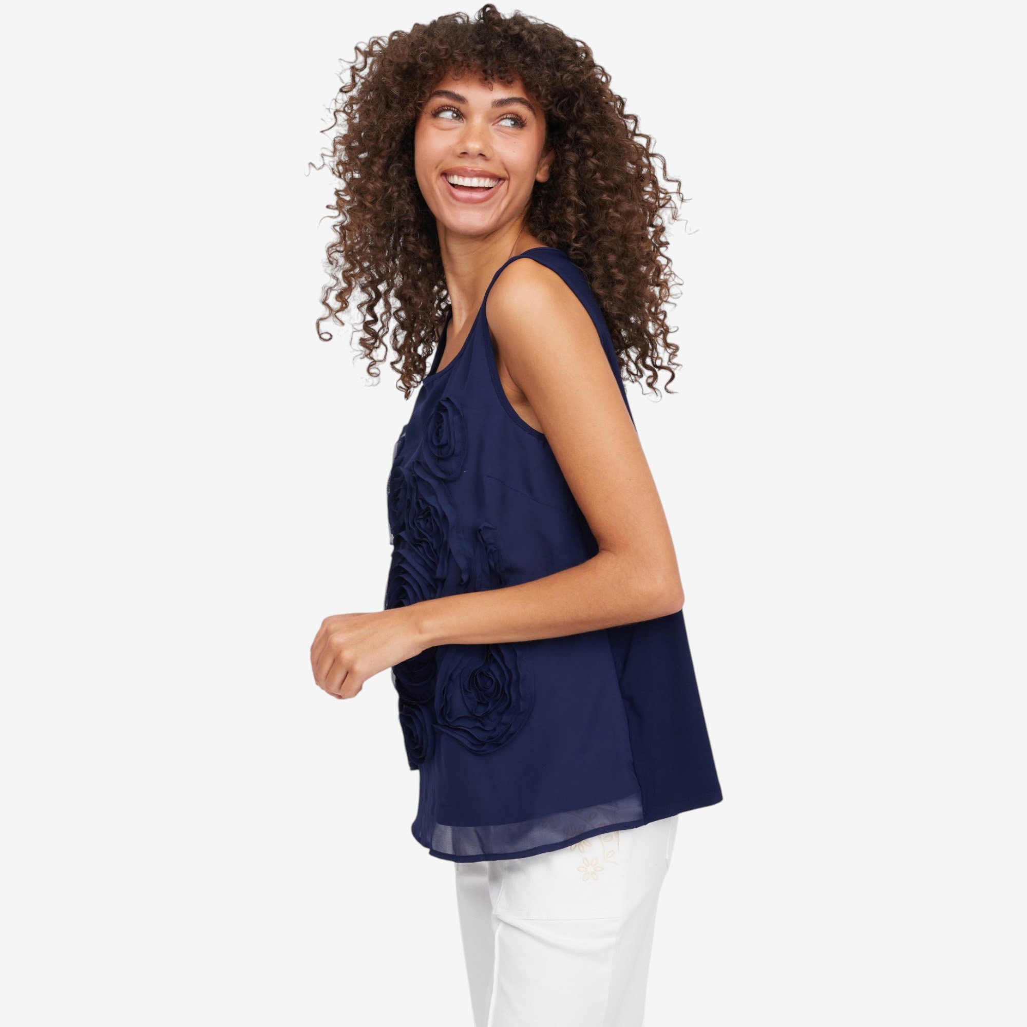 トップス LEONARD Nina Leonard Scoop Neck Sleeveless Top with ITY Back - TSC.ca