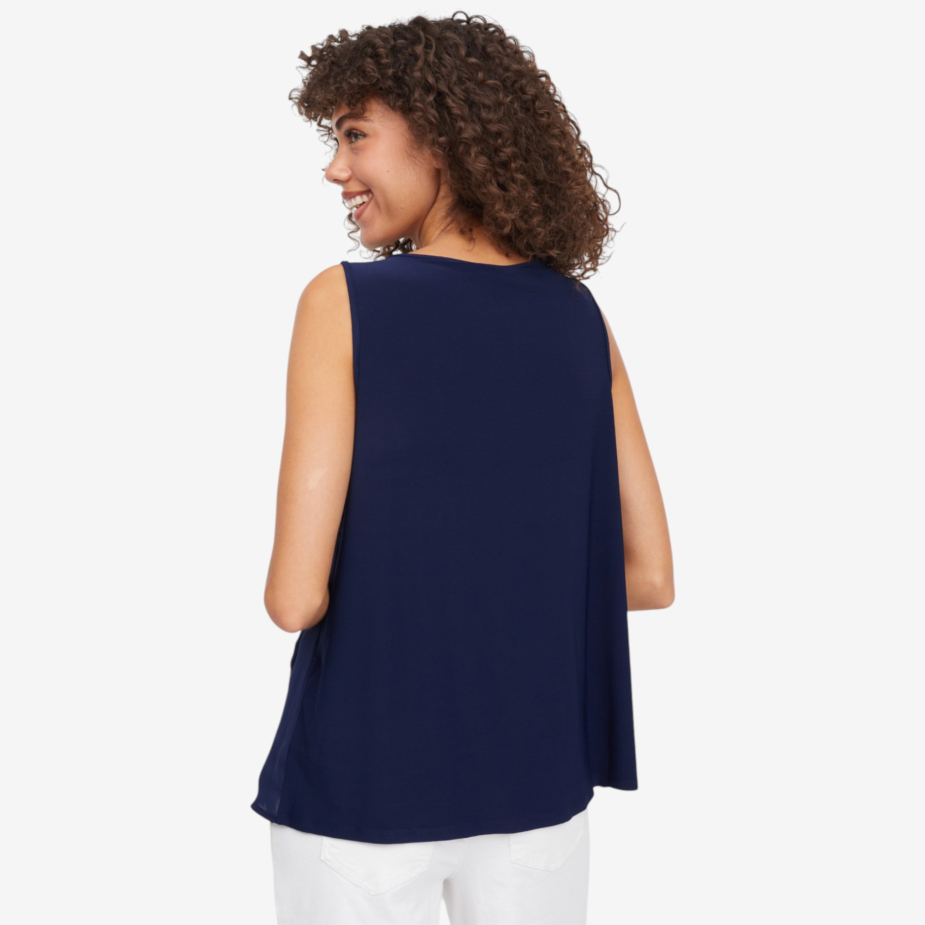 Nina Leonard Scoop Neck Sleeveless Top with ITY Back - TSC.ca