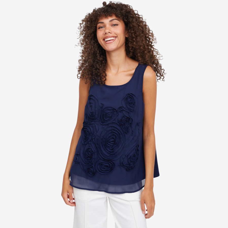 Image 119777_NVY.jpg, Product 119-777 / Price $29.88, Nina Leonard Scoop Neck Sleeveless Top with ITY Back from Nina Leonard on TSC.ca's Fashion department