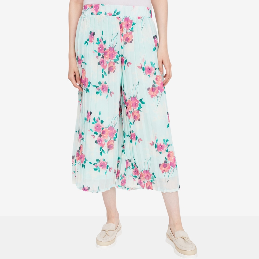 Image 119778_MTMTI.jpg, Product 119-778 / Price $29.88, Nina Leonard Elastic Waist Pleated Printed Chiffon Cropped Culotte Pant from Nina Leonard on TSC.ca's Fashion department