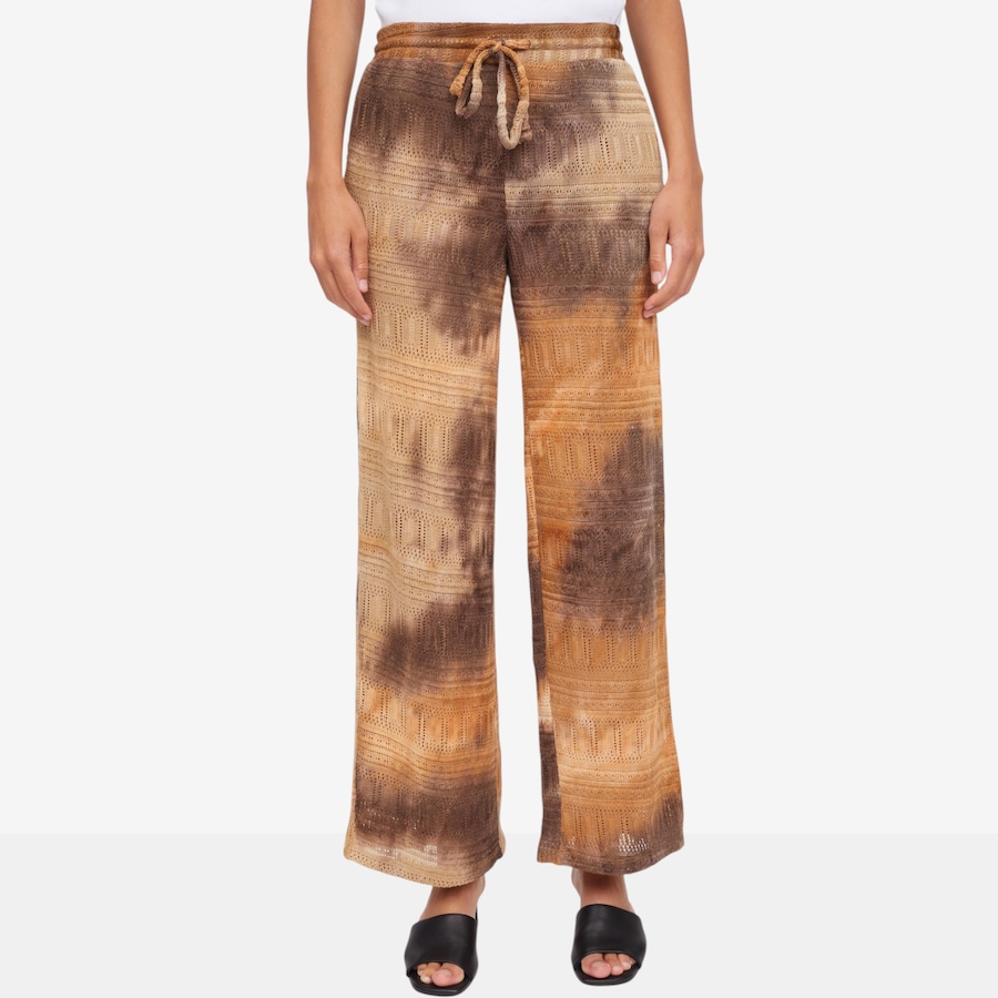 Image 119779_COCSD.jpg, Product 119-779 / Price $39.88, Nina Leonard Elastic Waist Full Length Wide Leg Open Tie Dye Pant from Nina Leonard on TSC.ca's Fashion department
