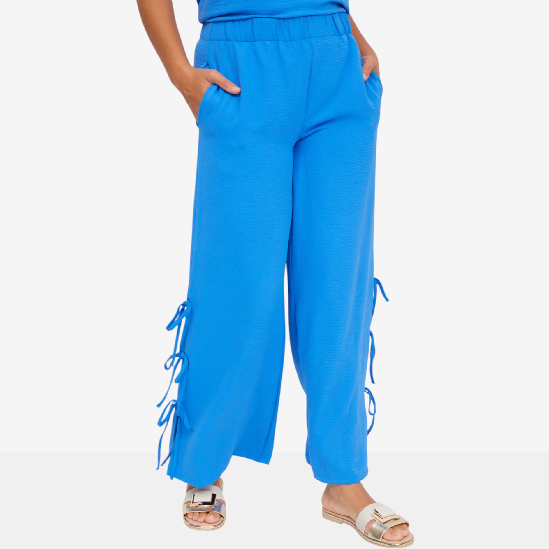 Nina Leonard Side Tie Textured Wave Pant - TSC.ca