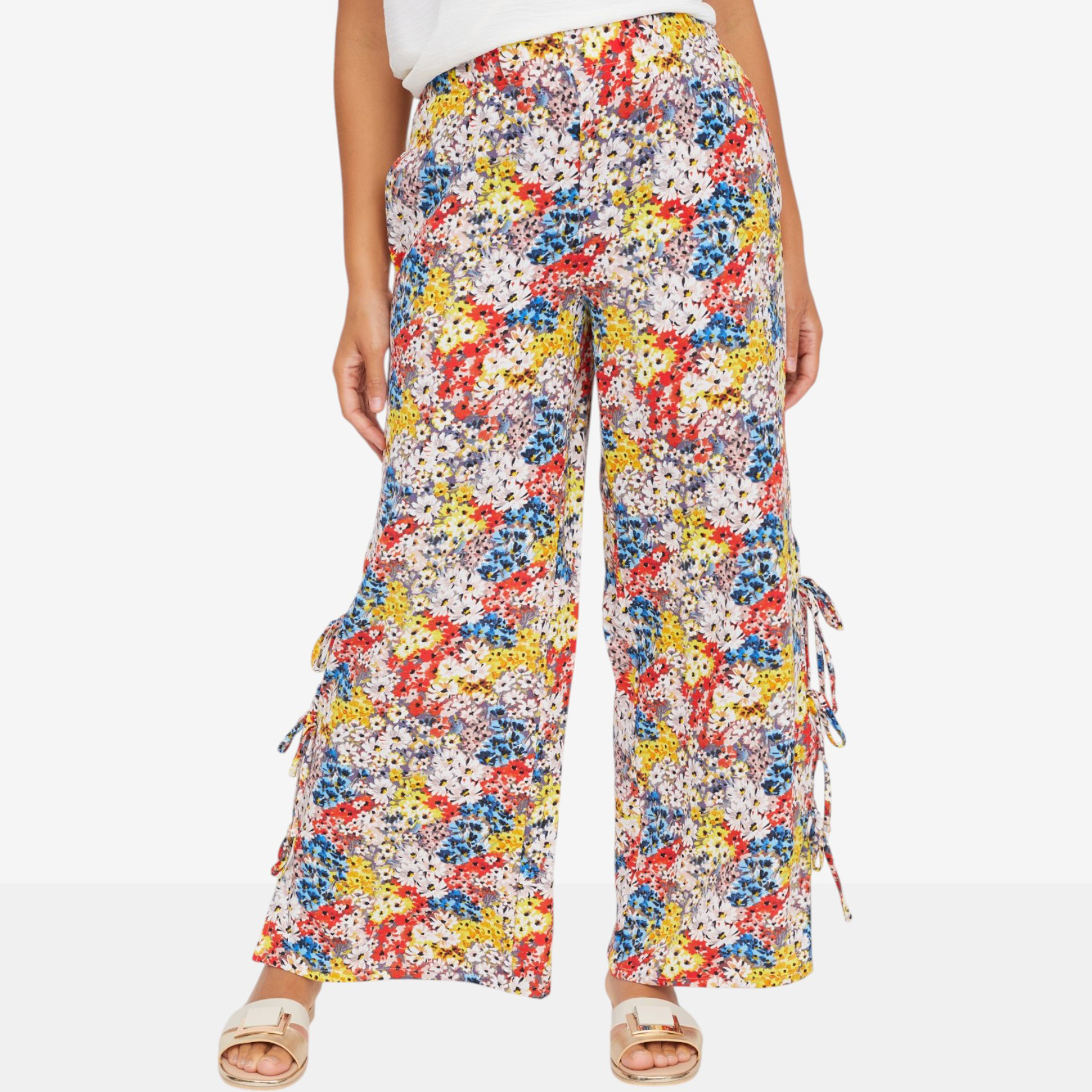 Nina Leonard Side Tie Textured Wave Pant - TSC.ca
