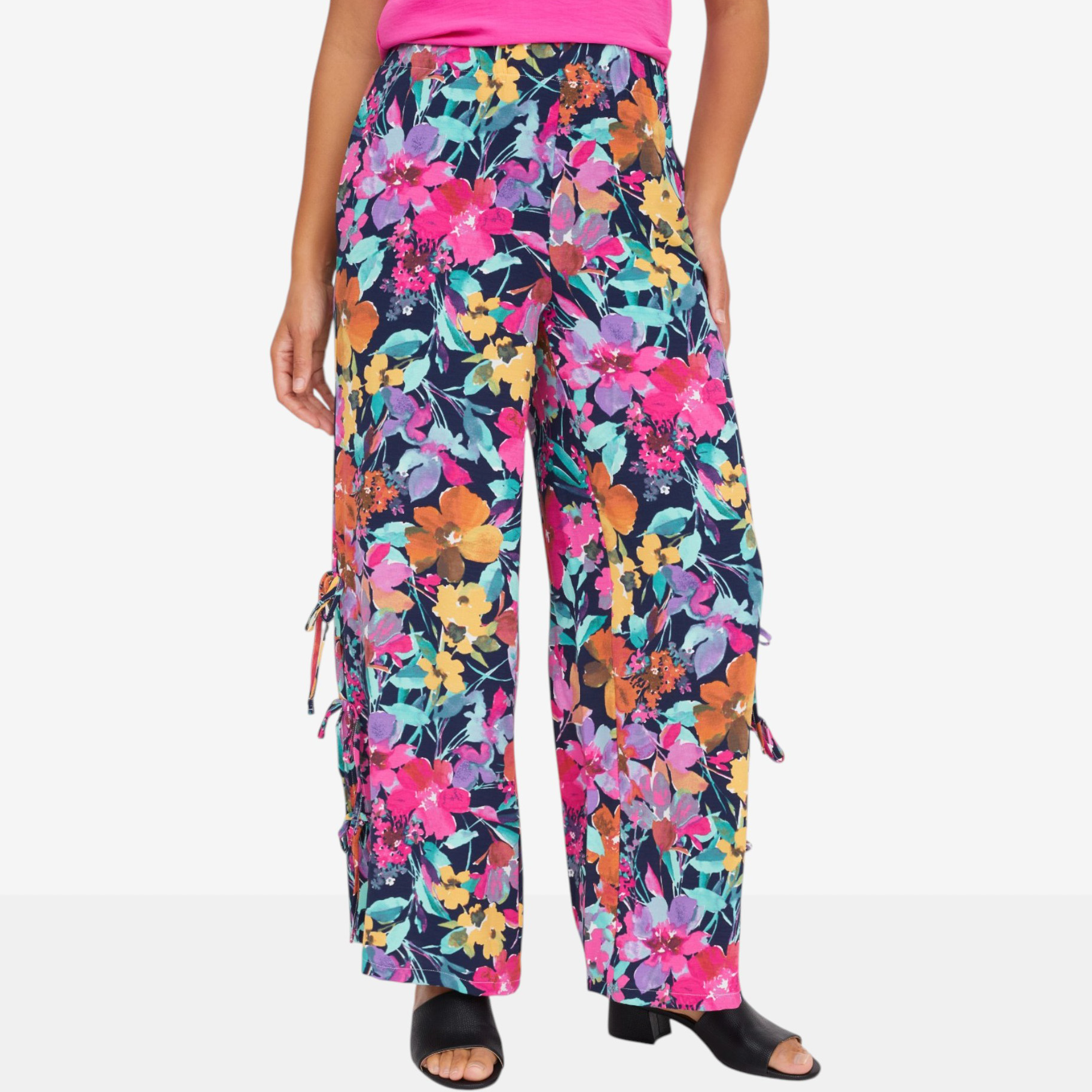 Nina Leonard Side Tie Textured Wave Pant - TSC.ca