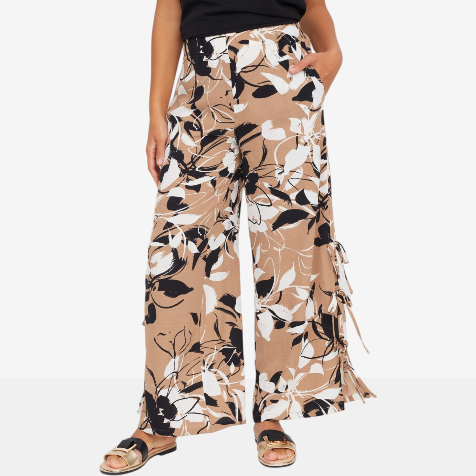 Nina Leonard Side Tie Textured Wave Pant - TSC.ca