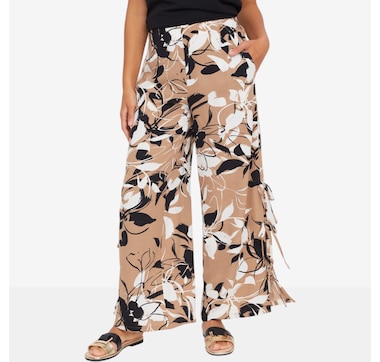 Nina Leonard Side Tie Textured Wave Pant