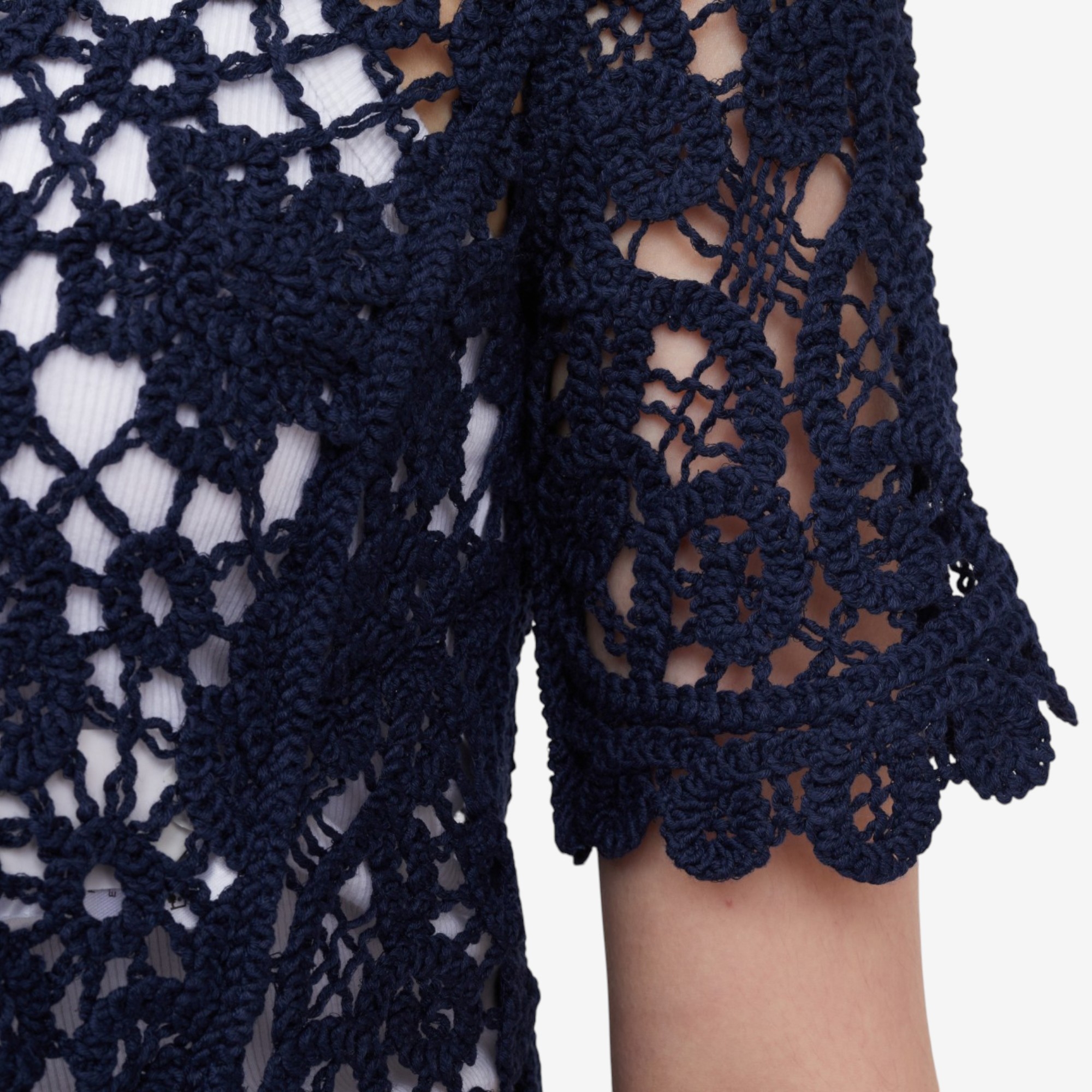 Nina Leonard Elbow Sleeve Open Crochet Bolero - TSC.ca