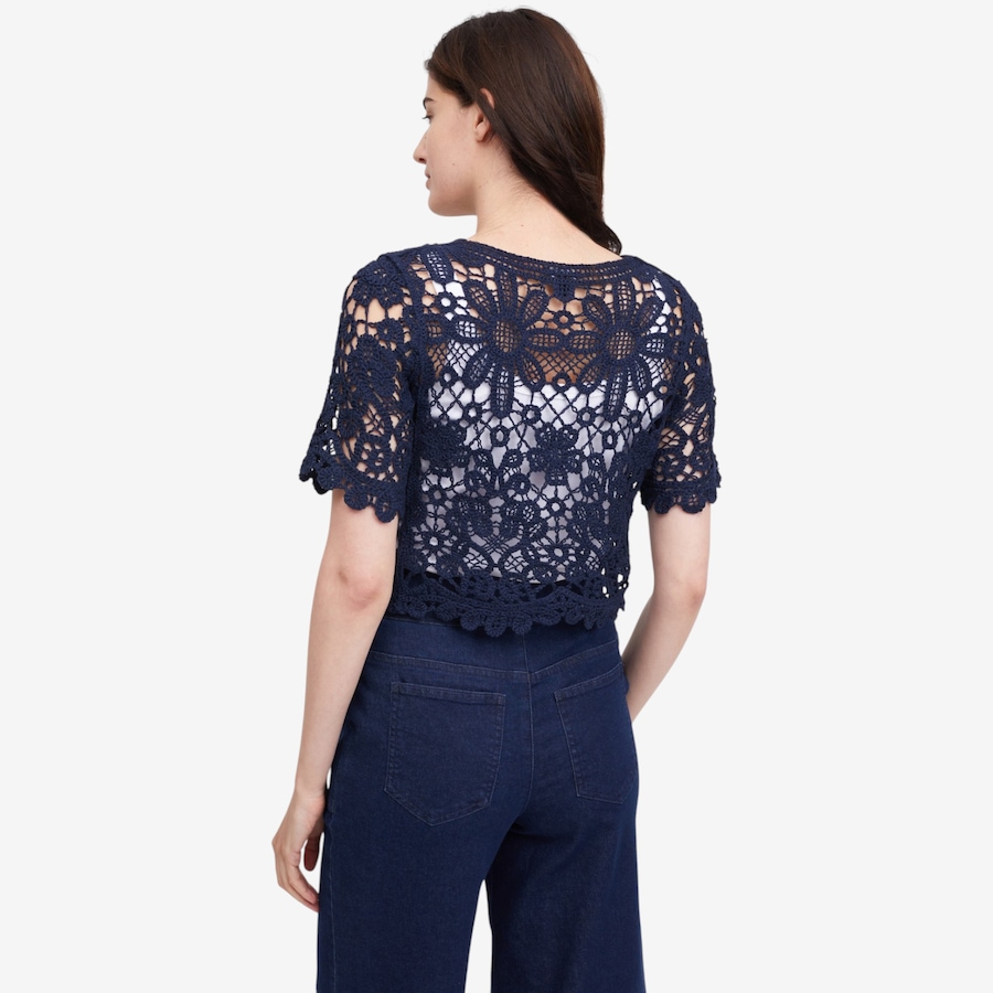 Image 119783_ALTMORE3.jpg, Product 119-783 / Price $59.99, Nina Leonard Elbow Sleeve Open Crochet Bolero from Nina Leonard on TSC.ca's Fashion department