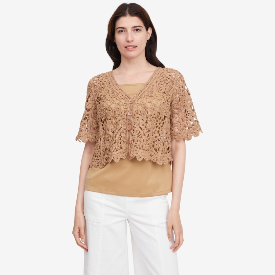 Image 119783_ALTMORE5.jpg, Product 119-783 / Price $59.99, Nina Leonard Elbow Sleeve Open Crochet Bolero from Nina Leonard on TSC.ca's Fashion department