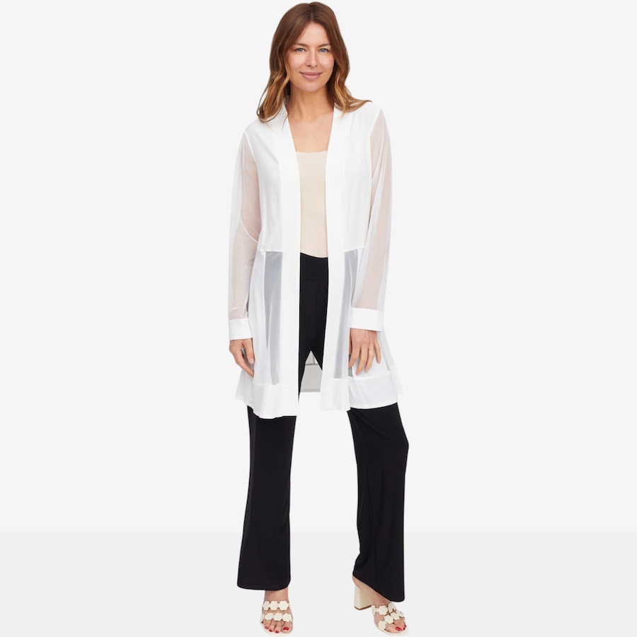 Image 119785_ALTMORE3.jpg, Product 119-785 / Price $34.88, Nina Leonard Long Sleeve Powermesh Open Front Cardigan from Nina Leonard on TSC.ca's Fashion department