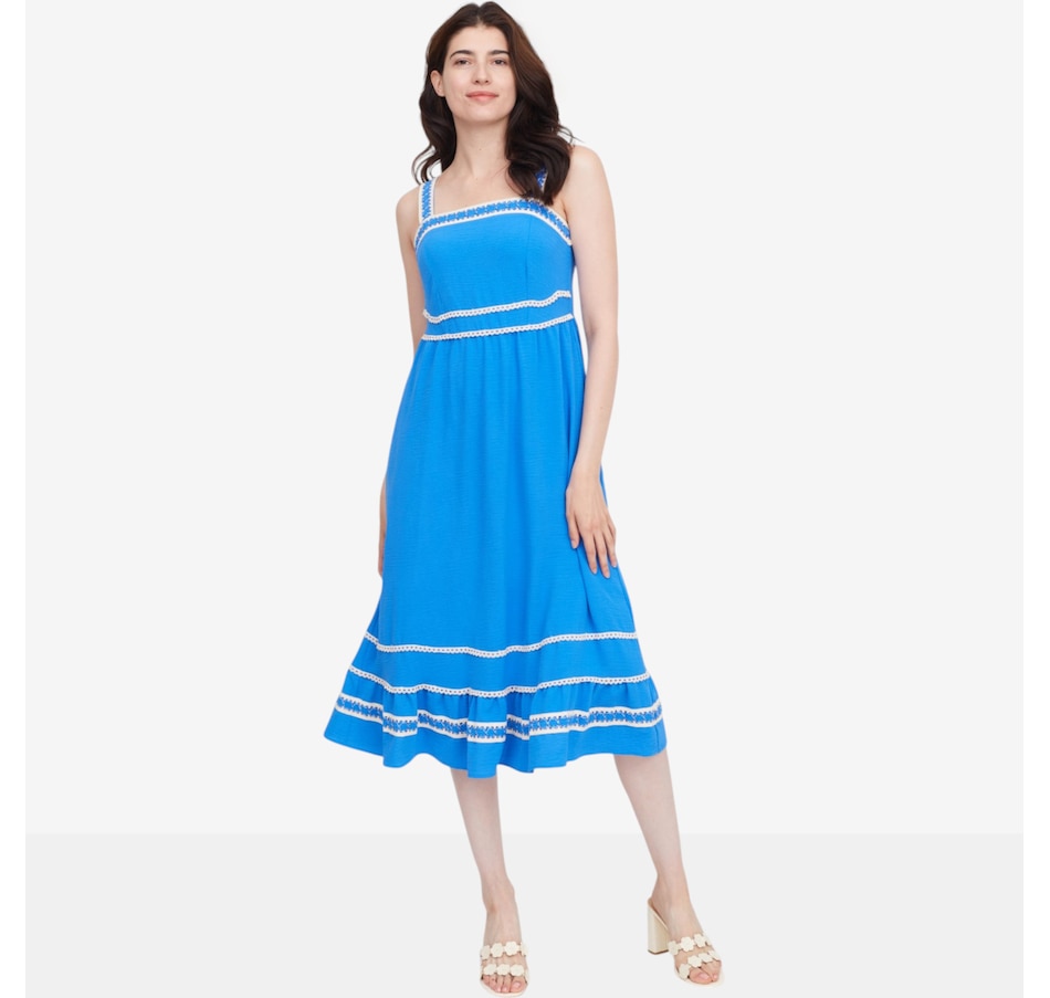 Image 119787_BLUSE.jpg, Product 119-787 / Price $49.99, Nina Leonard Textured Wave Midi Length Fit and Flare Dress from Nina Leonard on TSC.ca's Fashion department