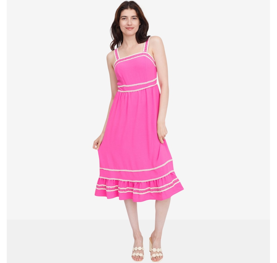 Image 119787_RESRE.jpg, Product 119-787 / Price $49.99, Nina Leonard Textured Wave Midi Length Fit and Flare Dress from Nina Leonard on TSC.ca's Fashion department