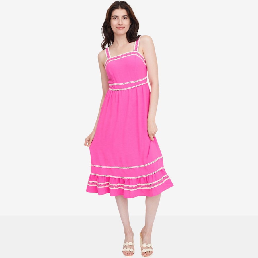 Image 119787_RESRE.jpg, Product 119-787 / Price $49.99, Nina Leonard Textured Wave Midi Length Fit and Flare Dress from Nina Leonard on TSC.ca's Fashion department