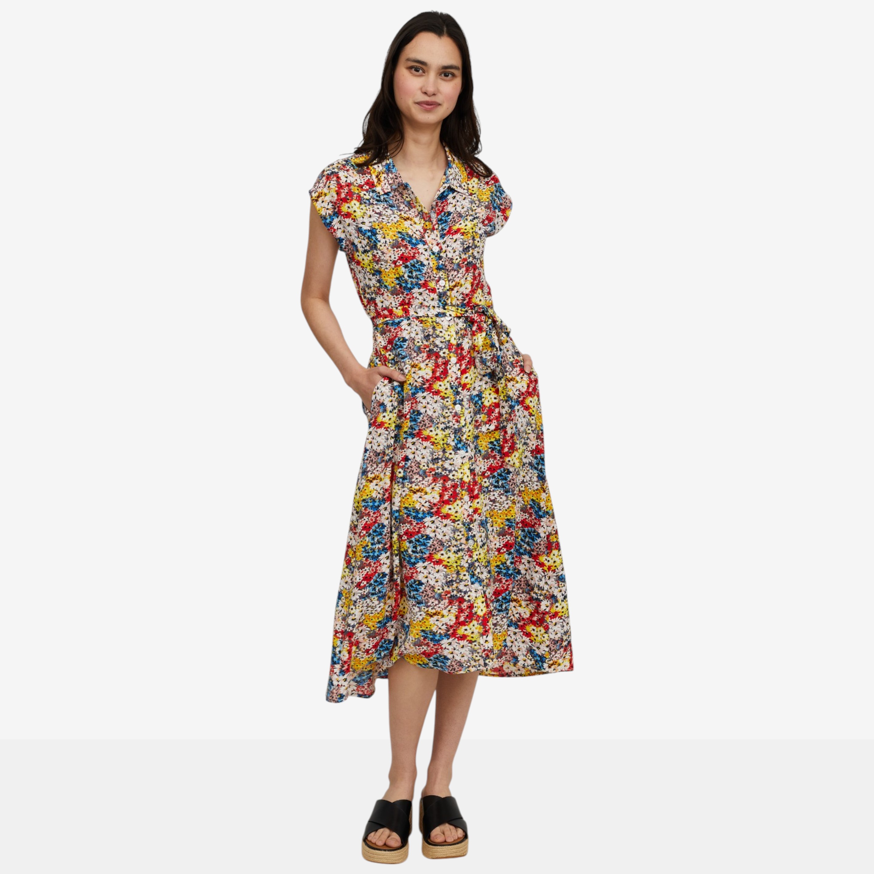 ウェア Nina Nina Leonard Cap Sleeve Collared High Low Dress - TSC.ca
