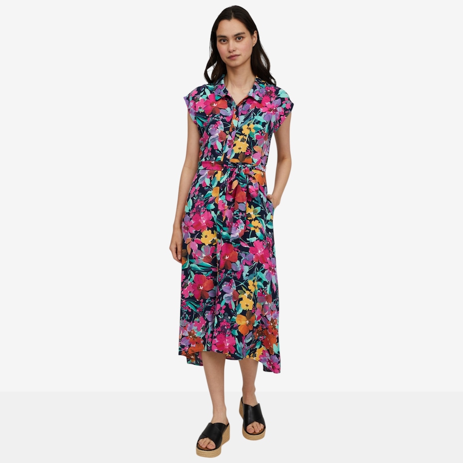 Image 119788_RASMI.jpg, Product 119-788 / Price $49.99, Nina Leonard Cap Sleeve Collared High Low Dress from Nina Leonard on TSC.ca's Fashion department