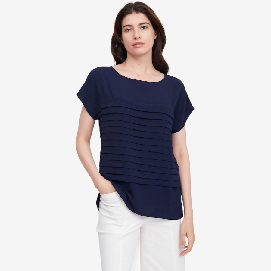 Image 119791_NVY.jpg, Product 119-791 / Price $59.99, Nina Leonard Textured Wave Top from Nina Leonard on TSC.ca's Fashion department