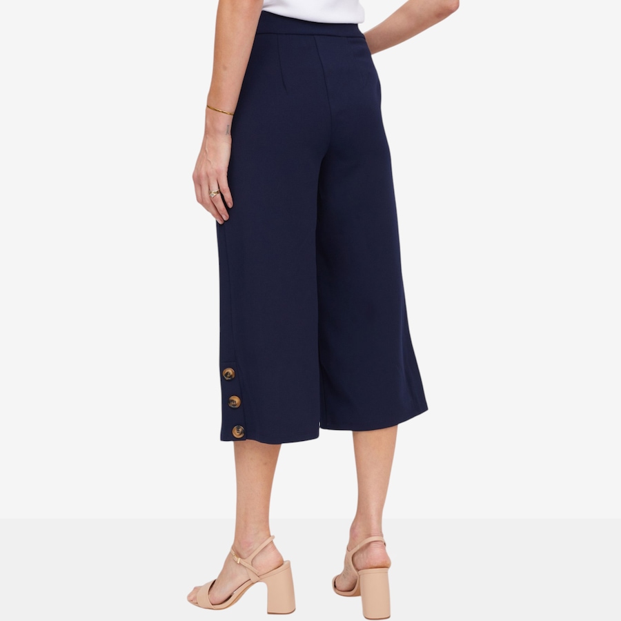 Image 119792_ALTMORE3.jpg, Product 119-792 / Price $54.99, Nina Leonard Cropped Wide Leg Pant with Tortoise Button Detail from Nina Leonard on TSC.ca's Fashion department