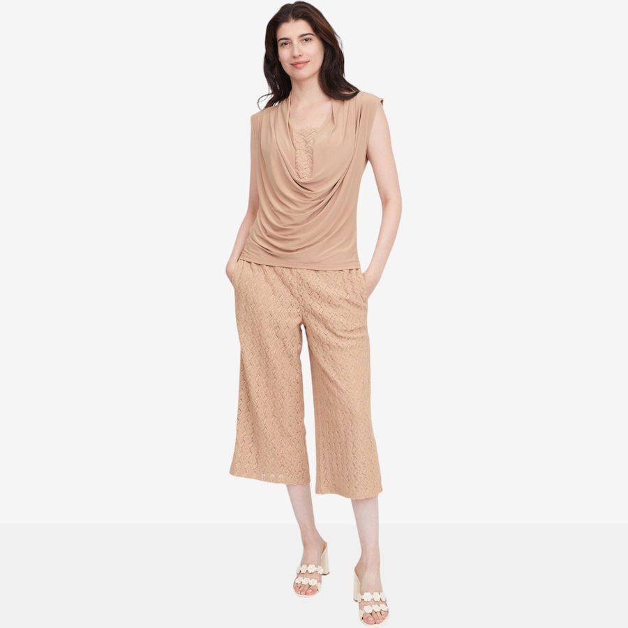 Image 119793_ALTMORE5.jpg, Product 119-793 / Price $49.99, Nina Leonard Drape Neck Top with Lace Inset from Nina Leonard on TSC.ca's Fashion department