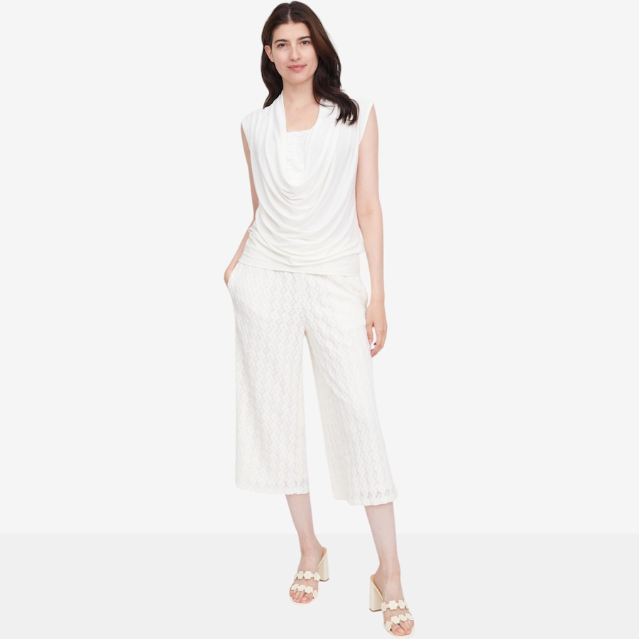 Image 119793_ALTMORE6.jpg, Product 119-793 / Price $49.99, Nina Leonard Drape Neck Top with Lace Inset from Nina Leonard on TSC.ca's Fashion department