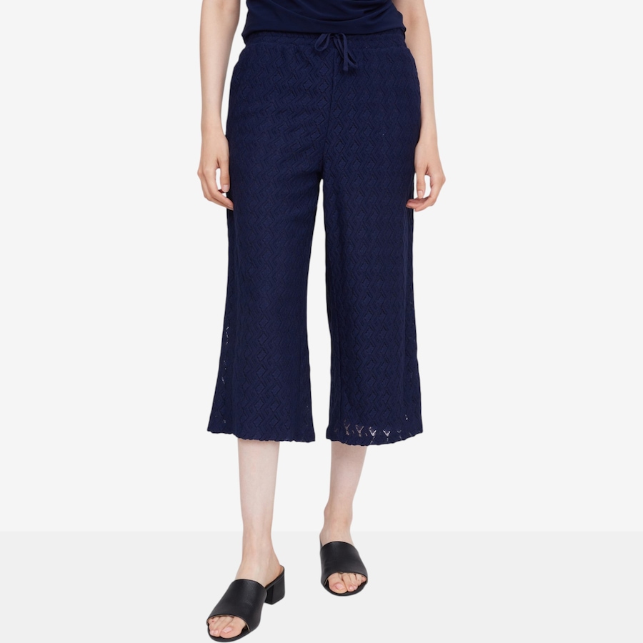 Image 119794_NVY.jpg, Product 119-794 / Price $39.99, Nina Leonard Cropped Culotte Novelty Lace Pant from Nina Leonard on TSC.ca's Fashion department