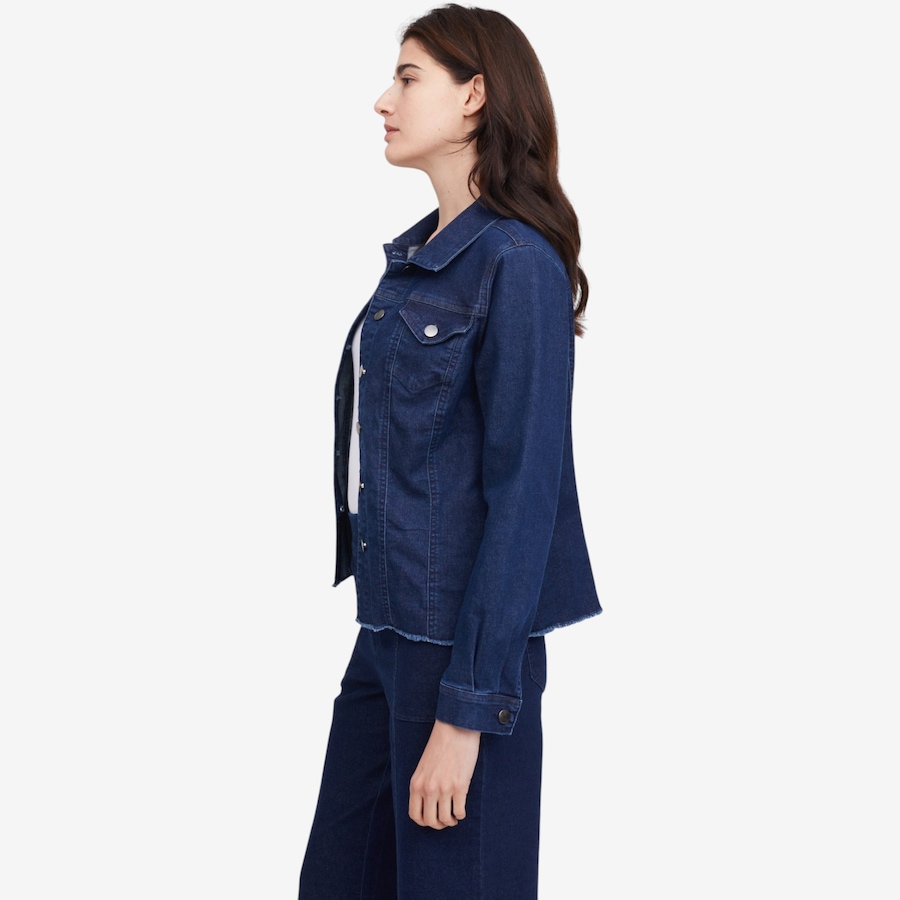 Image 119796_ALTMORE2.jpg, Product 119-796 / Price $69.99, Nina Leonard Stretch Denim Jacket with Fray Hem from Nina Leonard on TSC.ca's Fashion department