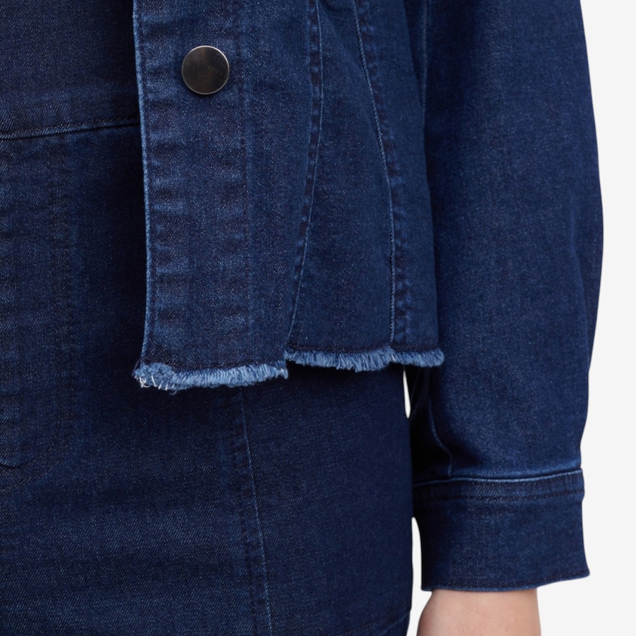 Image 119796_ALTMORE3.jpg, Product 119-796 / Price $69.99, Nina Leonard Stretch Denim Jacket with Fray Hem from Nina Leonard on TSC.ca's Fashion department