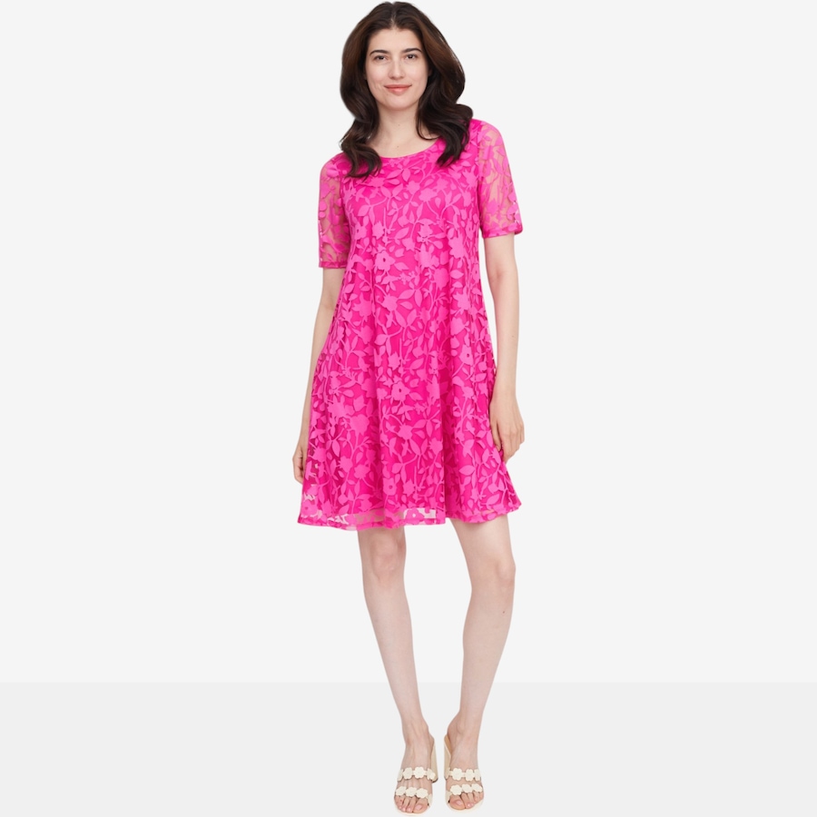 Image 119797_RESRE.jpg, Product 119-797 / Price $39.99, Nina Leonard Elbow Sleeve Jewel Neck Trapeze Dress from Nina Leonard on TSC.ca's Fashion department