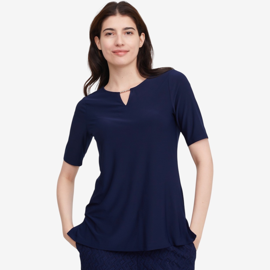 Image 119798_NVY.jpg, Product 119-798 / Price $54.99, Nina Leonard Elbow Sleeve Top from Nina Leonard on TSC.ca's Fashion department