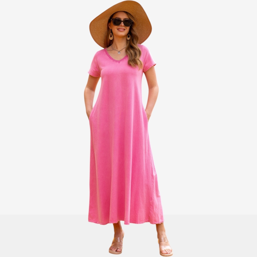 Image 119800_FUS.jpg, Product 119-800 / Price $109.99, Orange Fashion Village Short Sleeve Cotton Maxi Dress from Orange Fashion Village on TSC.ca's Fashion department