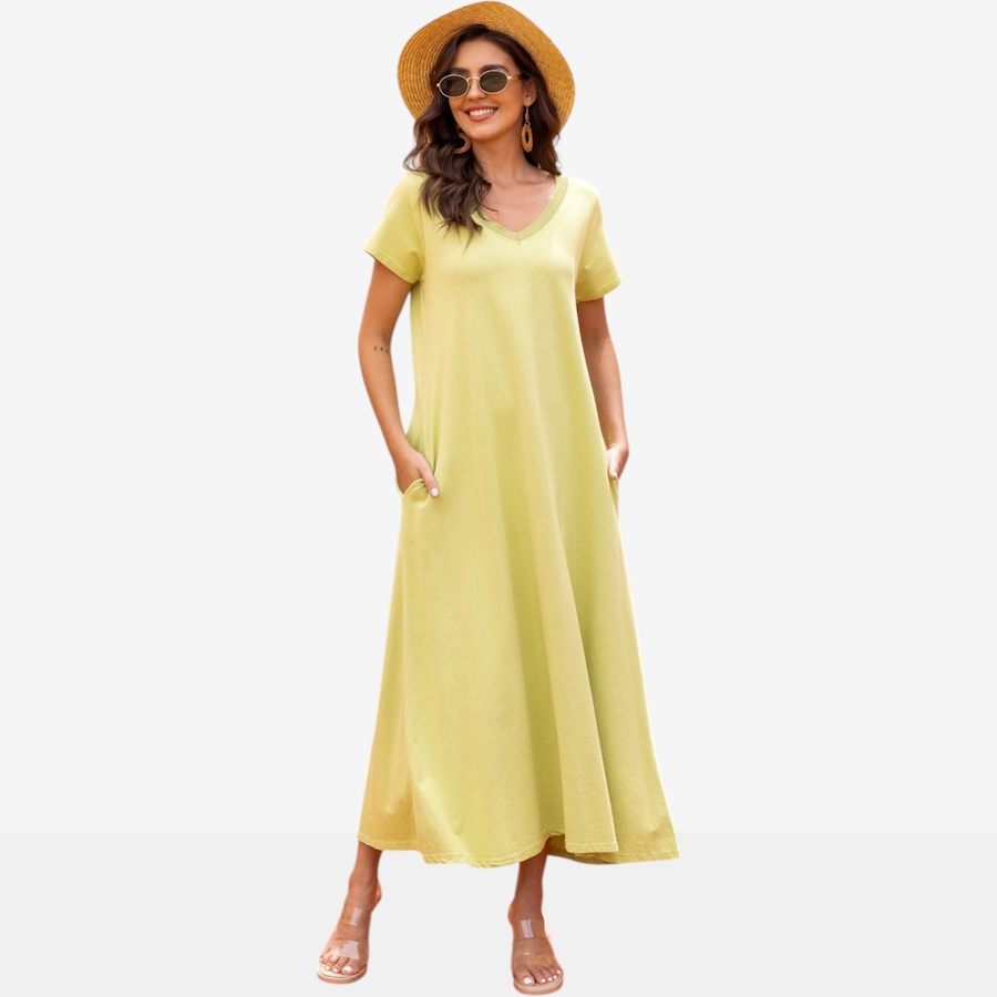 Image 119800_LIM.jpg, Product 119-800 / Price $109.99, Orange Fashion Village Short Sleeve Cotton Maxi Dress from Orange Fashion Village on TSC.ca's Fashion department