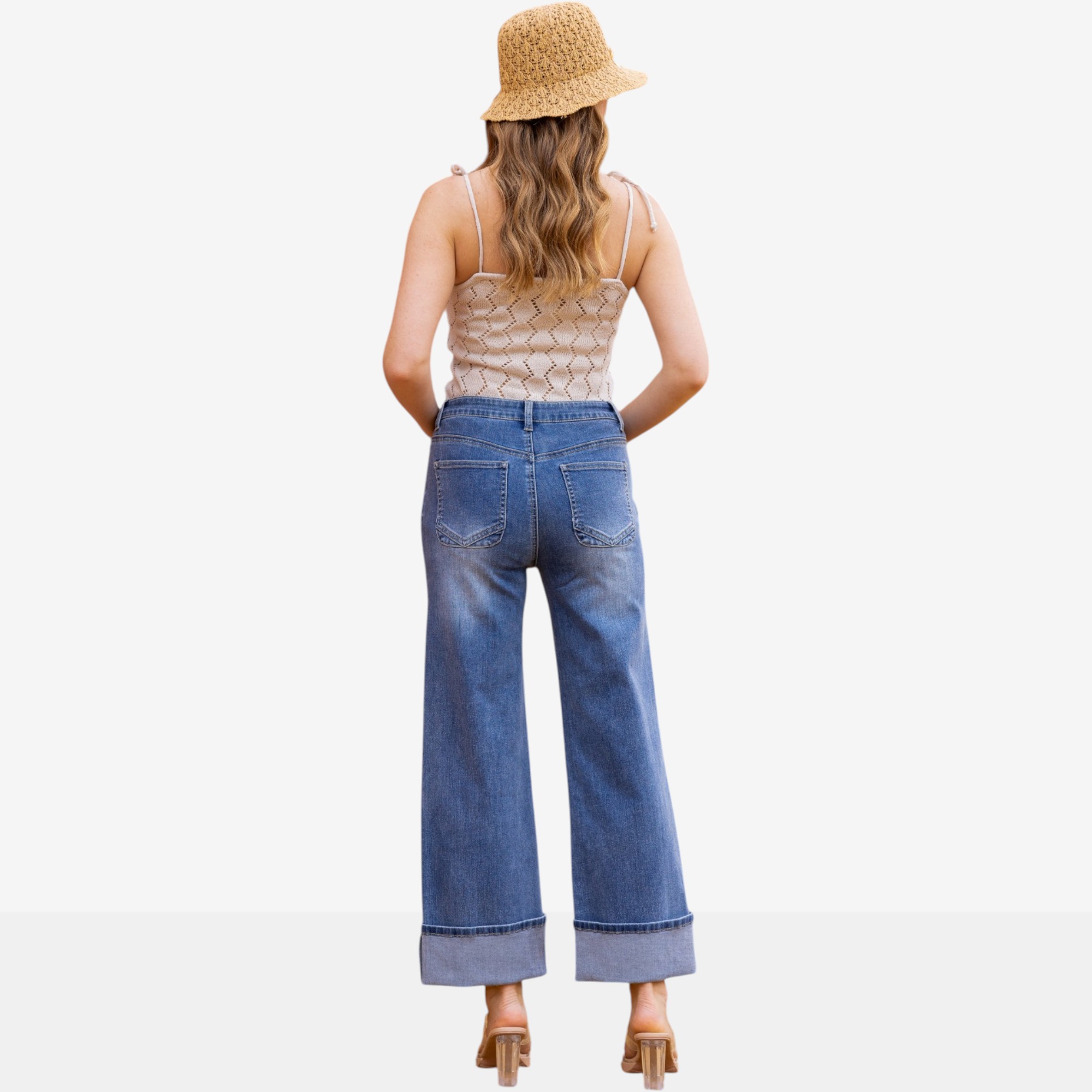 Orange Fashion Village Folded Flare Denim Jeans - TSC.ca