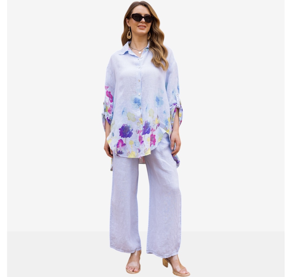 Image 119803_PWB.jpg, Product 119-803 / Price $119.99, Orange Fashion Village Seraphina's Watercolour Flower Button Top from Orange Fashion Village on TSC.ca's Fashion department