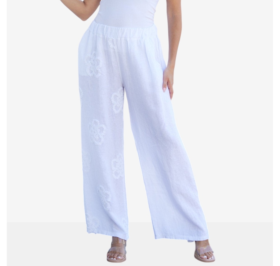 Image 119805_WHT.jpg, Product 119-805 / Price $94.99, Orange Fashion Village Lila's Bloom Stitch Pant from Orange Fashion Village on TSC.ca's Fashion department