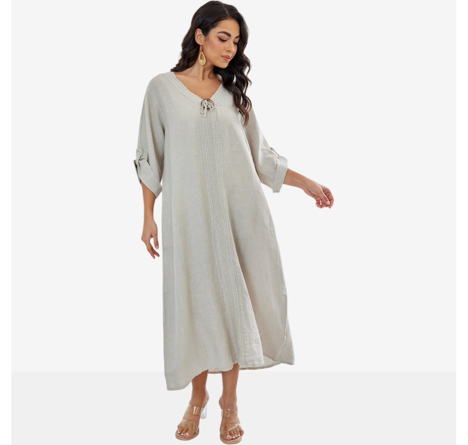 Image 119806_BGE.jpg, Product 119-806 / Price $159.99, Orange Fashion Village Daphne's Stitched Coconut Button Dress from Orange Fashion Village on TSC.ca's Fashion department