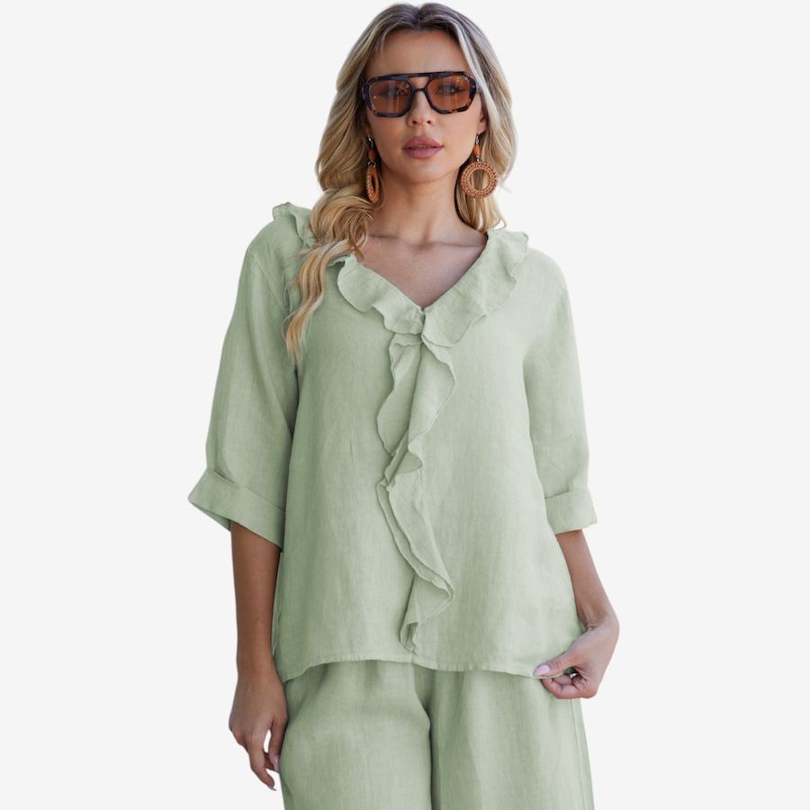 Image 119807_MNT.jpg, Product 119-807 / Price $99.99, Orange Fashion Village Juliet's Frill Top from Orange Fashion Village on TSC.ca's Fashion department