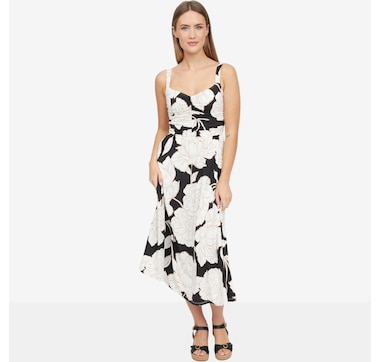 Hailey Lyn Midi Length Dress with Shirred Bodice
