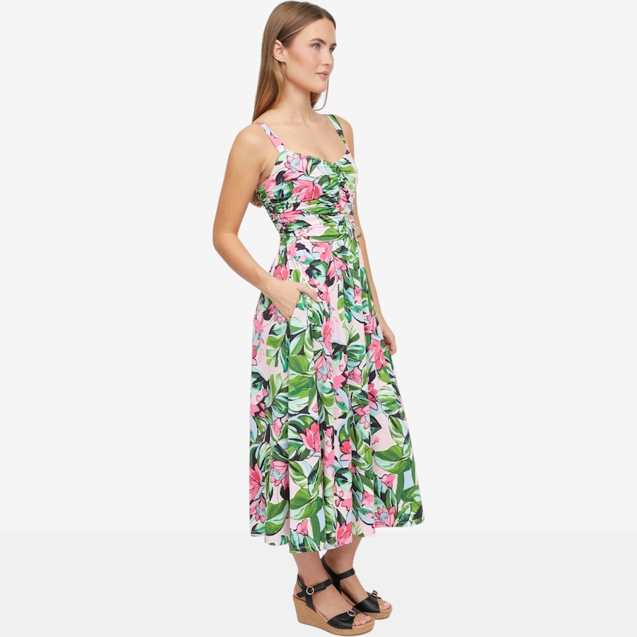 Image 119814_PMU.jpg, Product 119-814 / Price $49.88, Hailey Lyn Midi Length Dress with Shirred Bodice from Hailey Lyn on TSC.ca's Fashion department