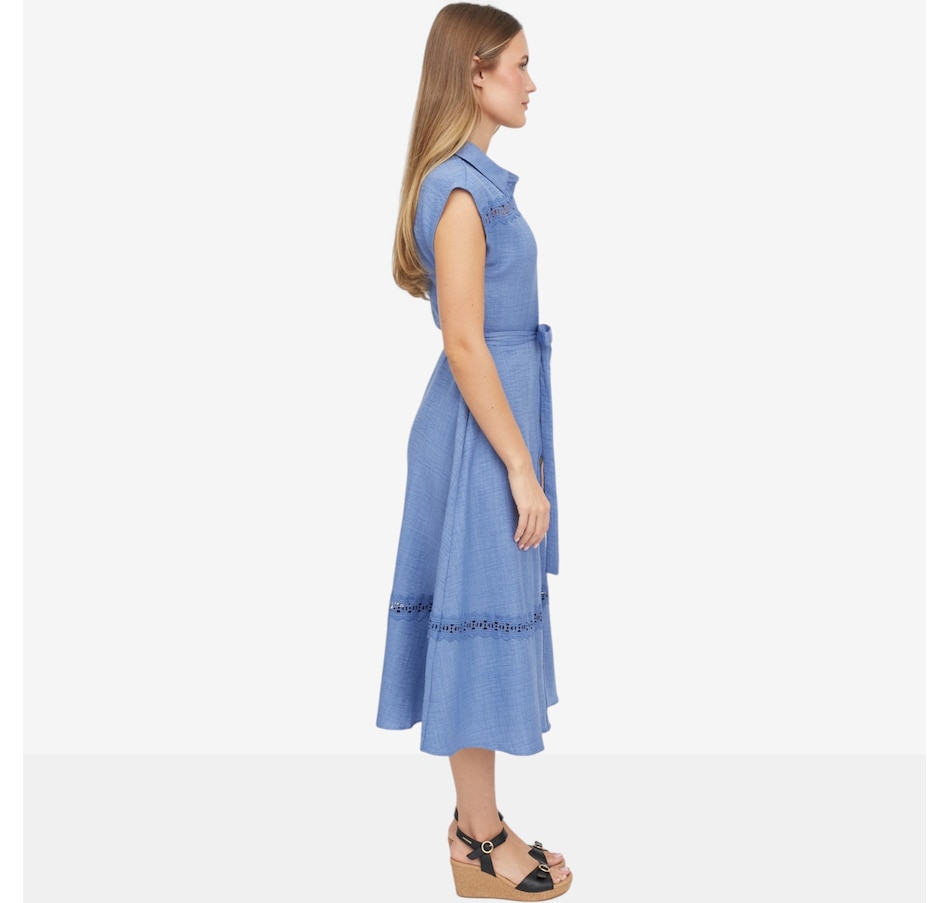 Image 119817_ALTMORE3.jpg, Product 119-817 / Price $59.99, Hailey Lyn Collared Cap Sleeve Crochet Shirtdress from Hailey Lyn on TSC.ca's Fashion department