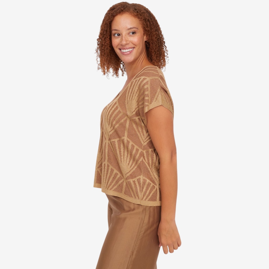 Image 119859_ALTMORE1.jpg, Product 119-859 / Price $109.99, Aggel Lurex-Lyocell Short Sleeved Blouse from Aggel on TSC.ca's Fashion department