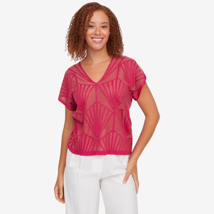 Image 119859_FUS.jpg, Product 119-859 / Price $109.99, Aggel Lurex-Lyocell Short Sleeved Blouse from Aggel on TSC.ca's Fashion department